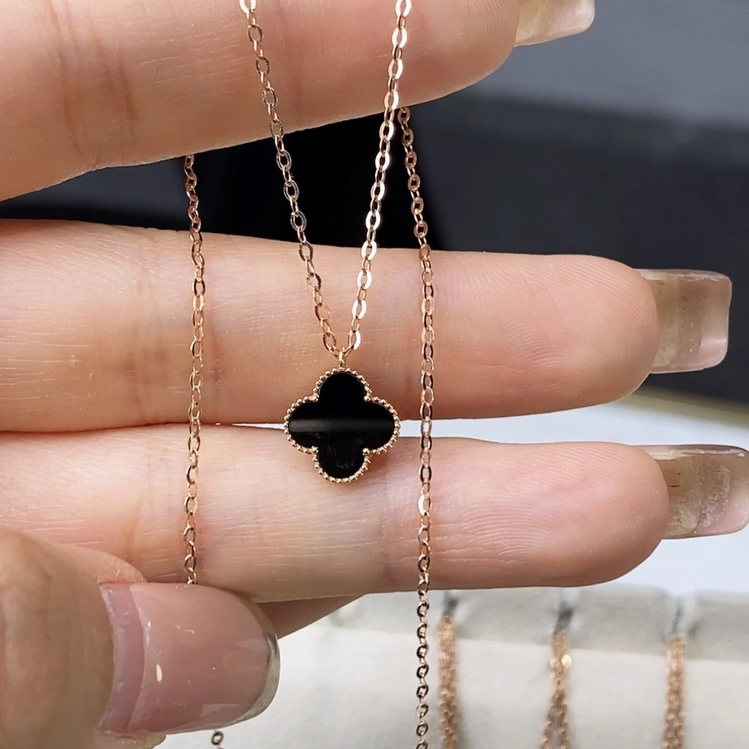 玛瑙/玉髓颈饰18K金镶嵌黑10m mk枚