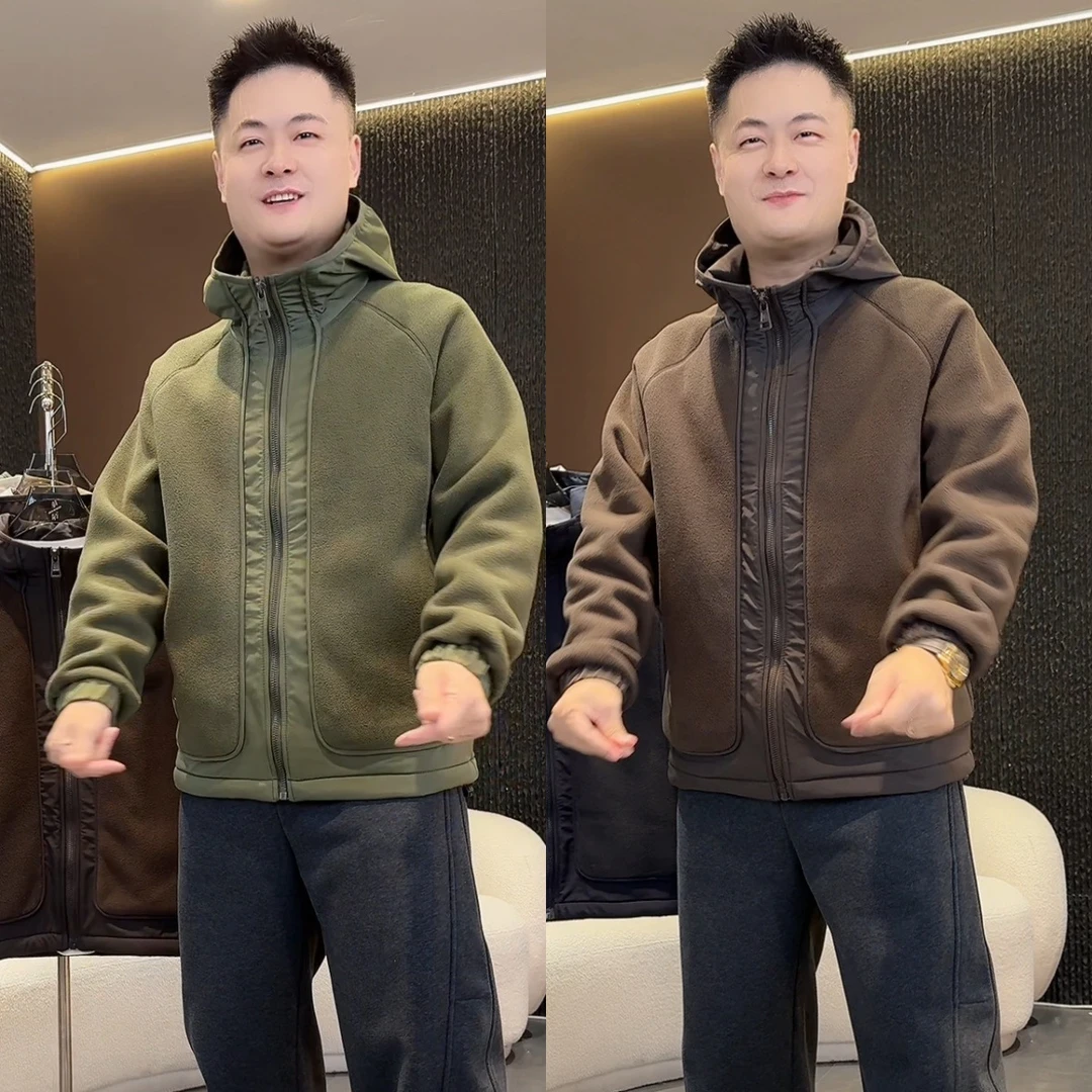 高端气质洋气时尚潮流男士运动休闲复古小众宽松保暖高级感夹克