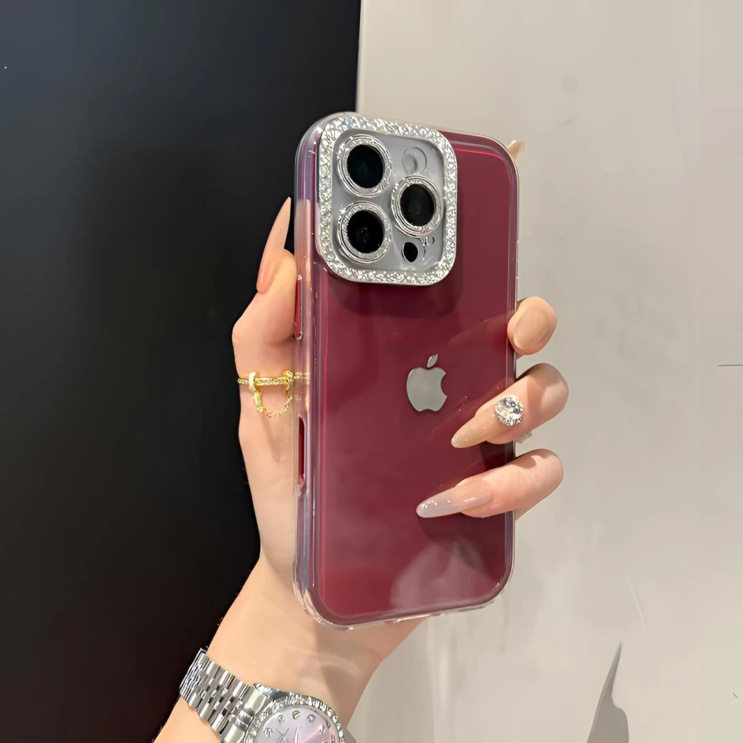 闪粉镜头果冻纯色适用苹果16pro手机壳iPhone15promax简约14防13