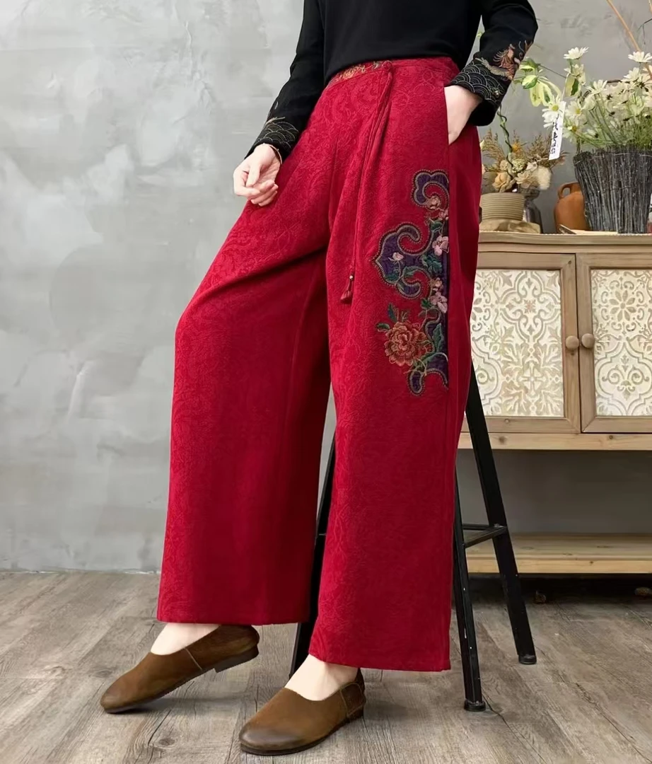 316新款 国风裤百搭时尚宽松中式秋冬