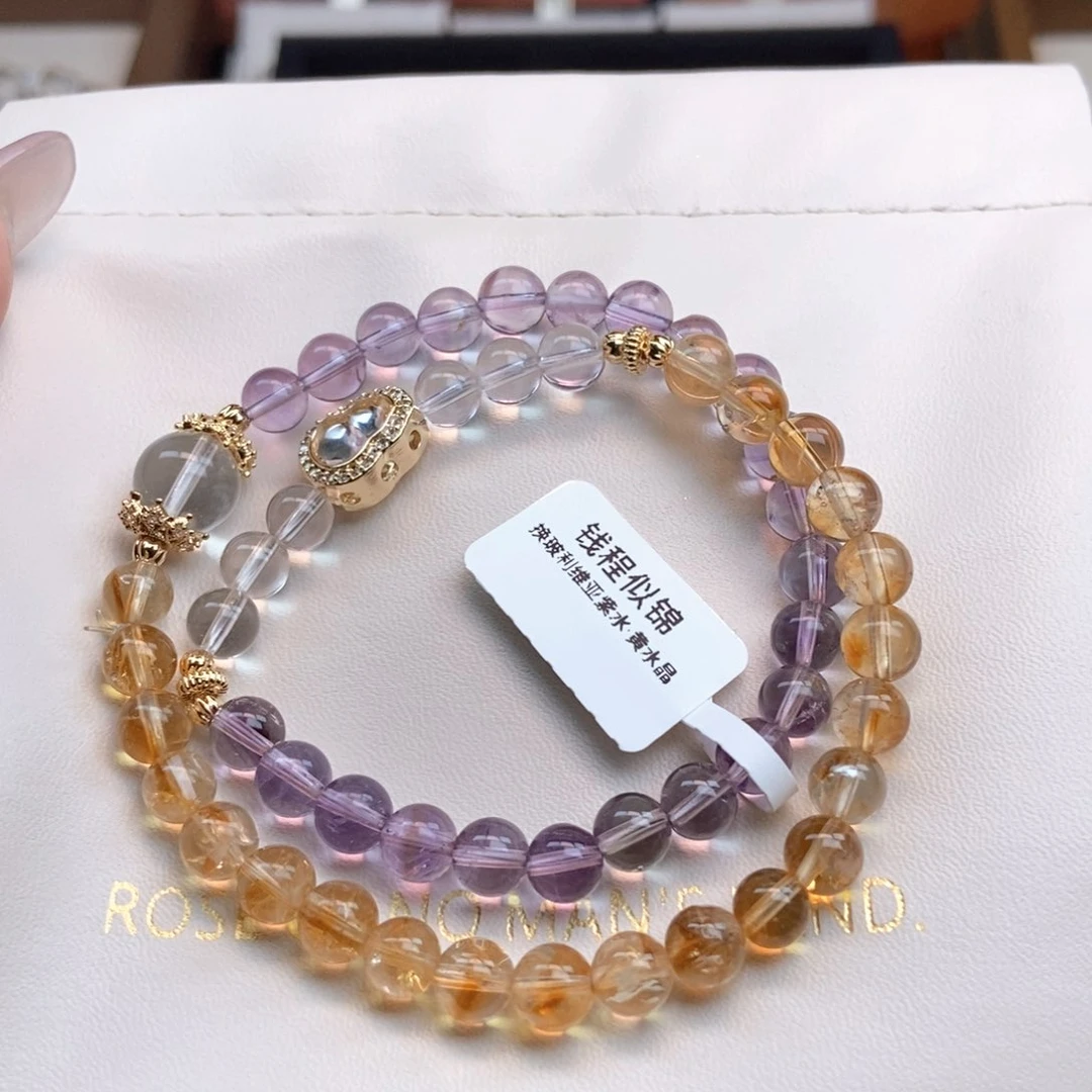 水晶手链未镶嵌桃**衣水晶手链