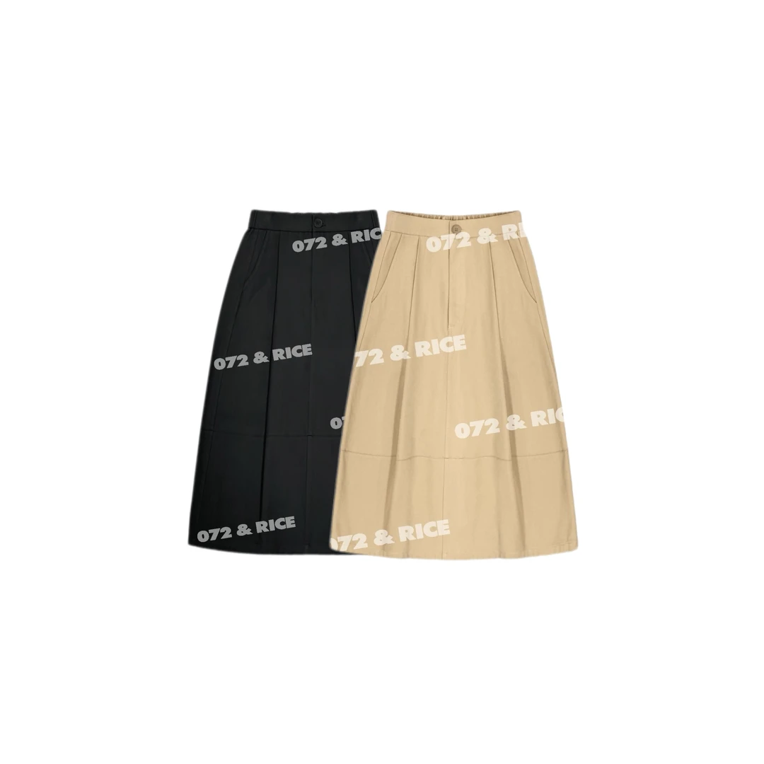 072 & RICE【博主裙】莱赛尔+棉 春季休闲橡筋腰半身裙 32LK57