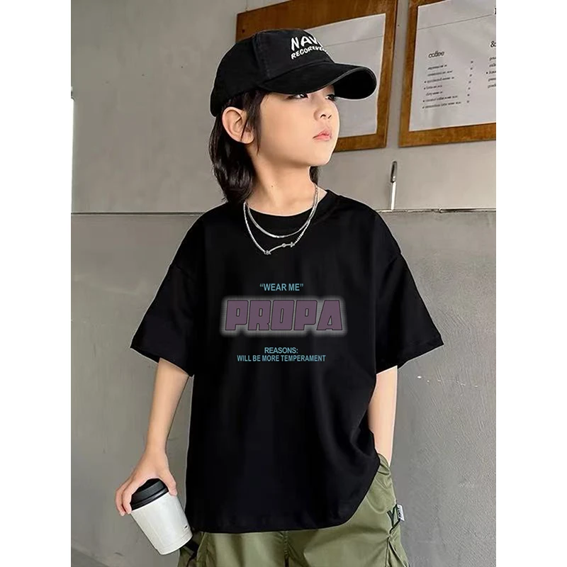 夏季儿童短袖夏装A类不变形男童纯棉T恤半袖ins男女童多巴胺穿搭