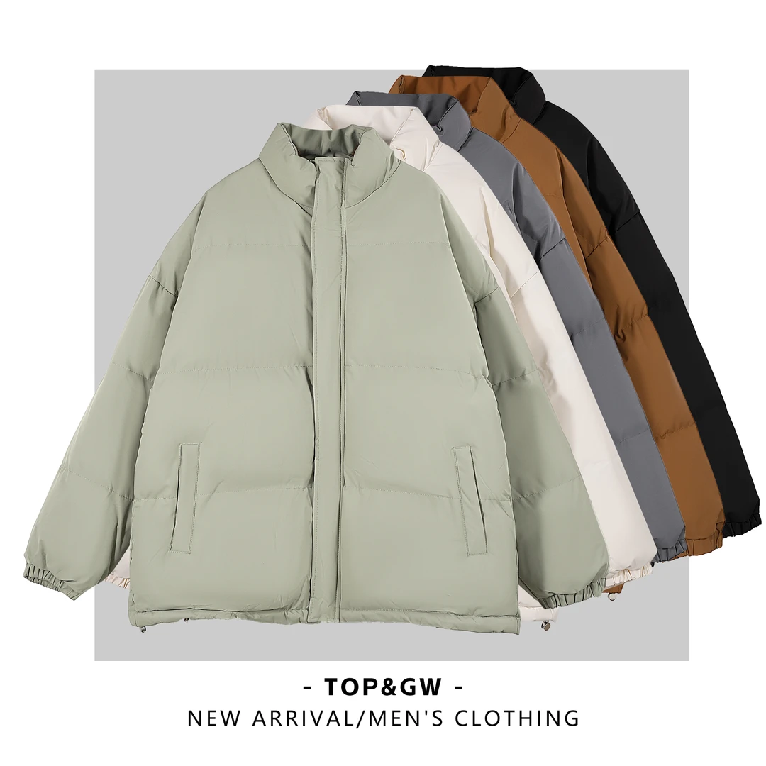 【JOSH专属】冬季港风加厚情侣保暖休闲百搭纯色潮流大码宽松棉服