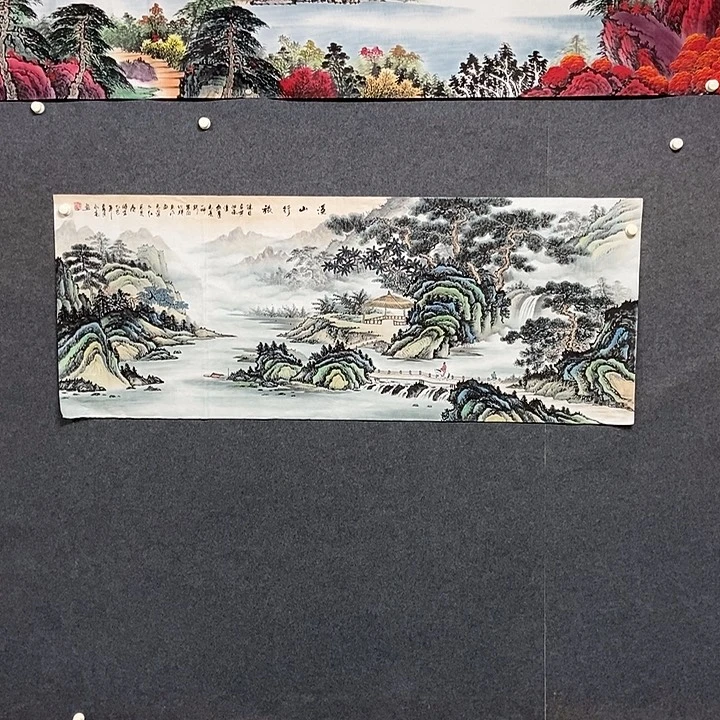 国画小六尺仿古山水一副