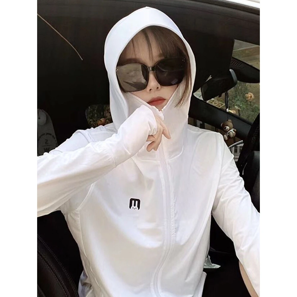 女士透气冰感防蚊宽松连帽薄款夏季防紫外线防晒衣夏季防晒衣女款