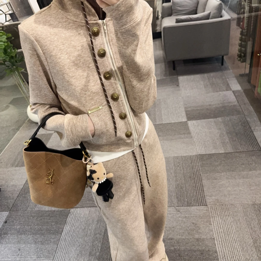 【OS&oneshow】时尚套装女款卫衣外套秋冬季新款显瘦运动休闲三件套