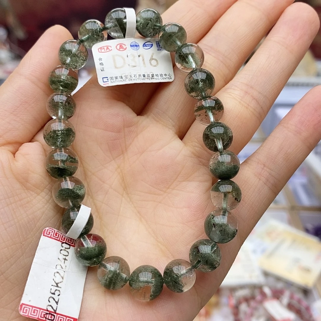 水晶手链未镶嵌D316 绿幽灵 9m+
