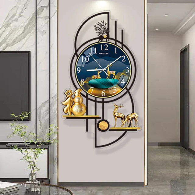 客厅表挂钟现代大气钟表高端轻奢挂钟餐厅装饰钟时尚挂墙家用时钟