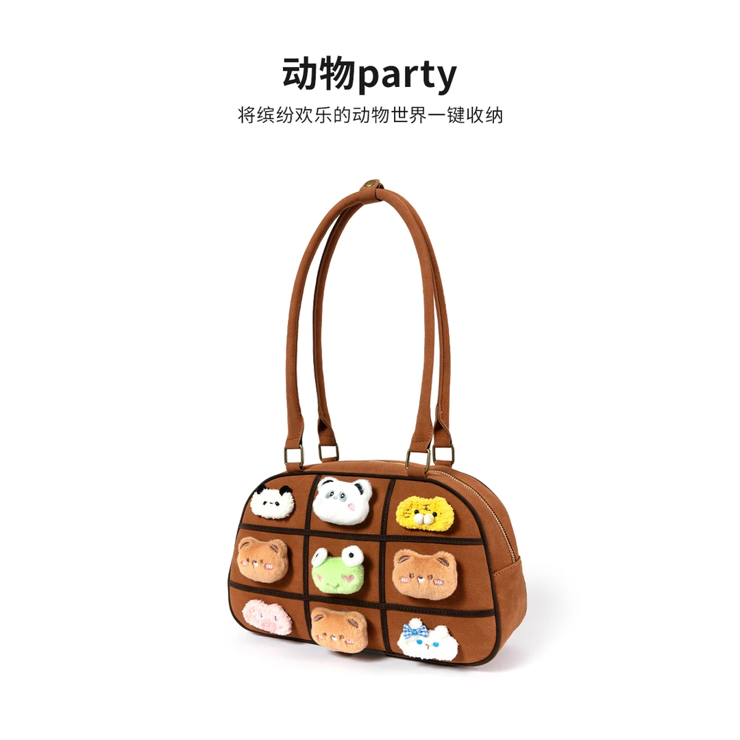 最爱-动物party 设计师原创潮手作 潮流时尚百搭卡通单肩休闲包
