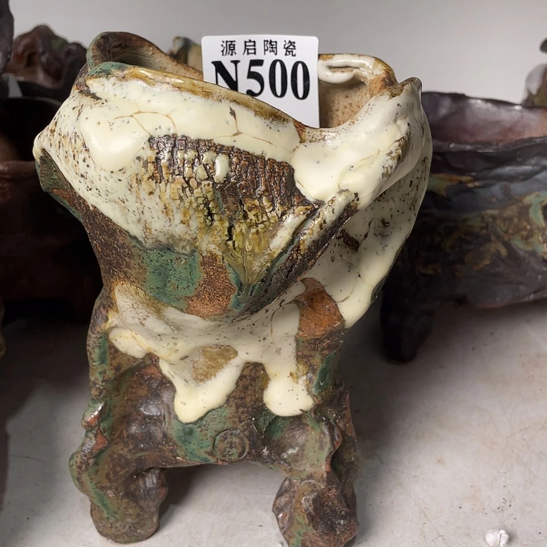 紫砂花盆景德镇陶瓷花盆500