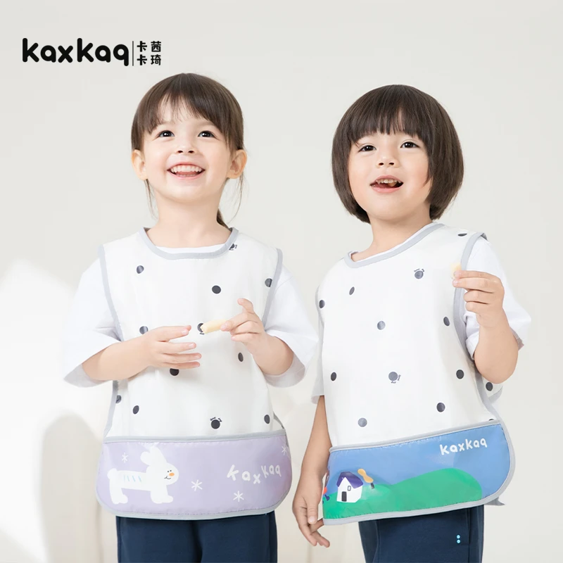 卡茜卡琦宝宝罩衣儿童吃饭围兜饭兜秋冬防水防脏长袖男女宝薄款