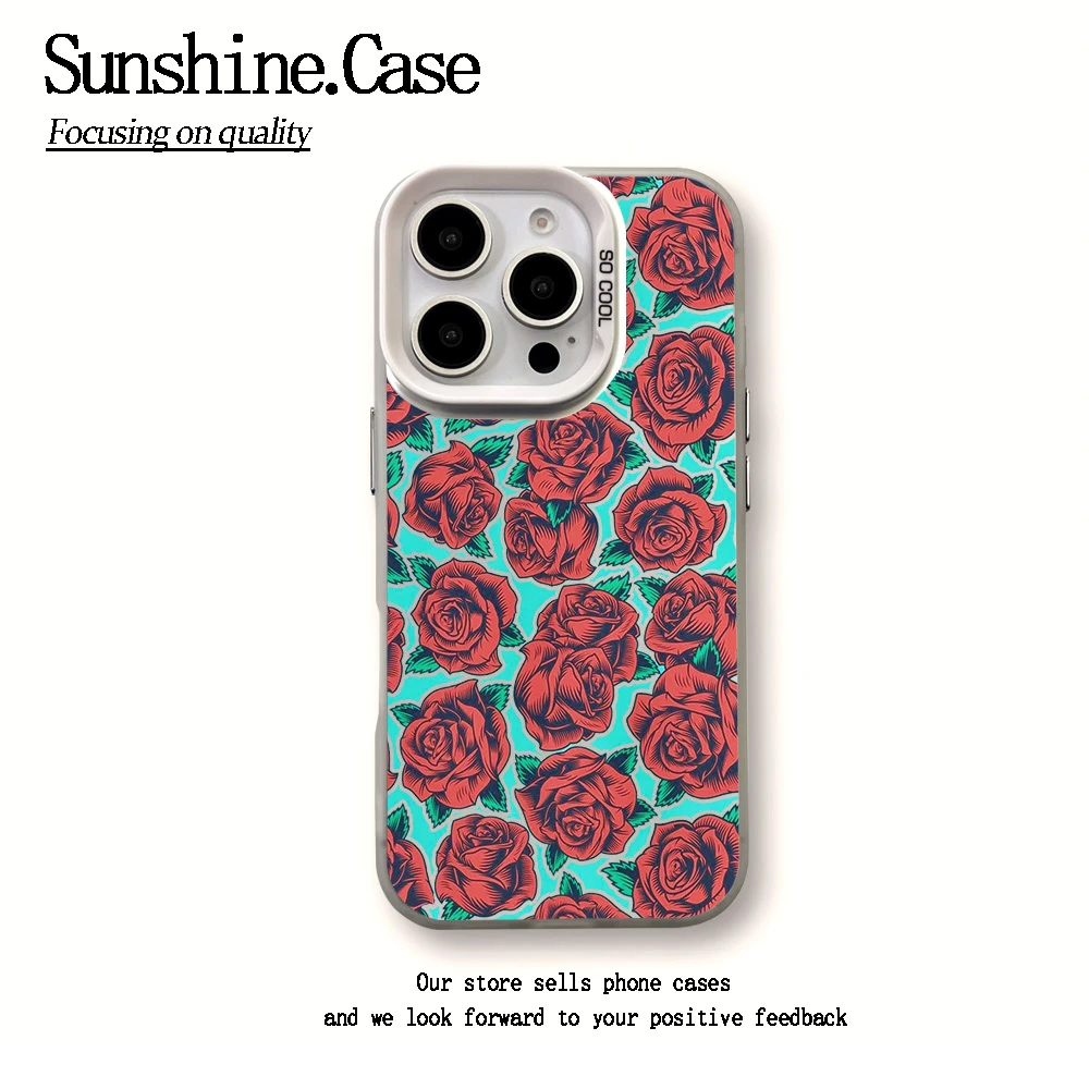 【彩银】花适用于苹果16promax华为vivo小米oppo防摔手机壳