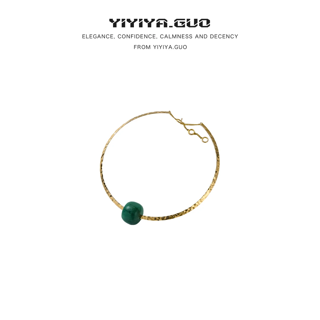 yiyiya.Guo 铜合金项链 艺艺吖绿色珠珠项圈