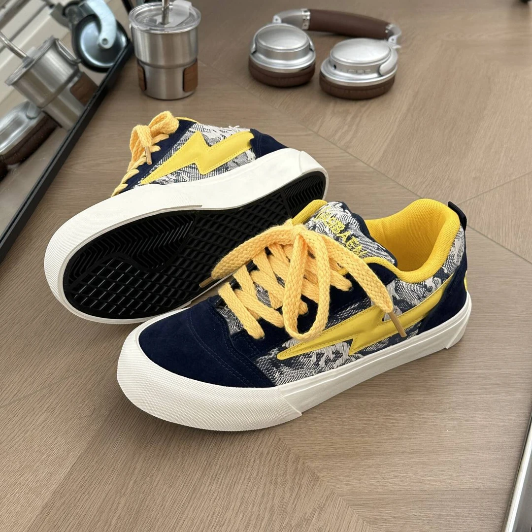 原创设计拼色面包男款鞋子2025新款秋冬小众男鞋干净感痞帅板鞋男