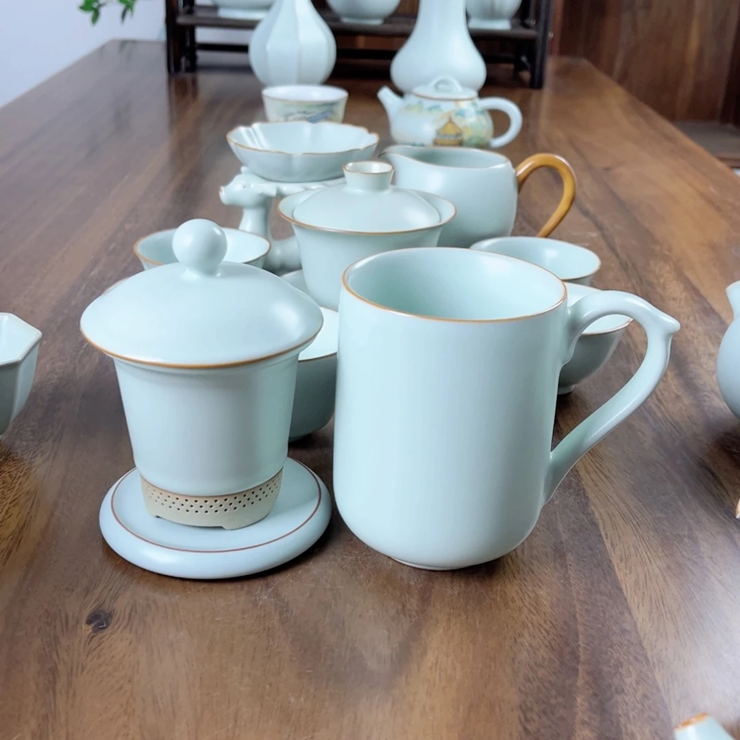 昆*仙南汝窑微瑕办公杯