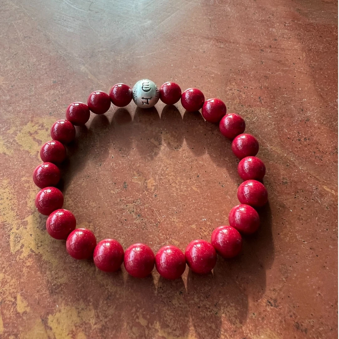 含辰砂工艺品天然朱砂手串【高含量晶粉砂】银饰配件