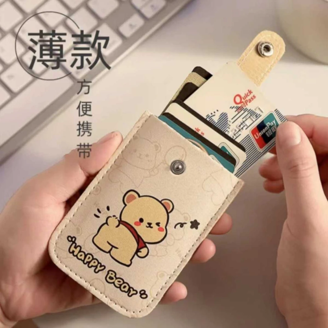 便携公交卡身份证卡包个性小巧卡夹卡包卡通创意抽拉式多卡位卡包