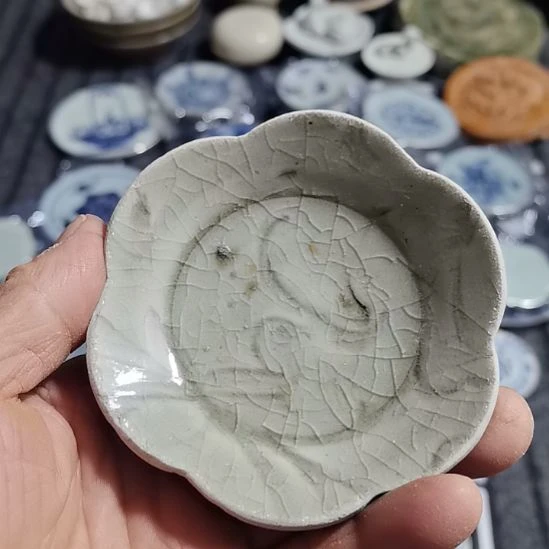 瓷片青花影青杯垫学习标本