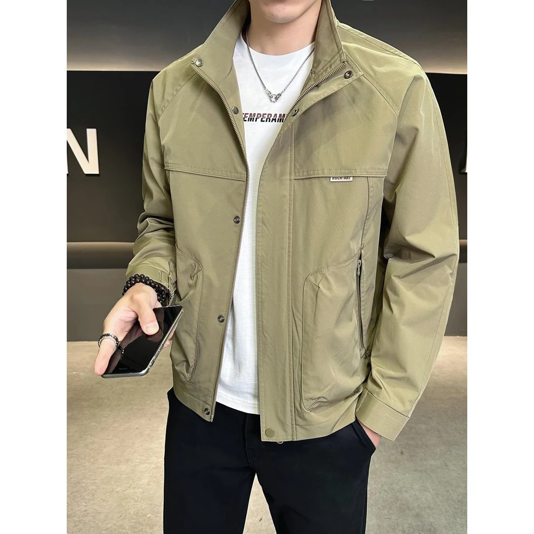 HKYC2025春秋新宽松薄外衣时髦多功能工作服飞行员男子服装潮流