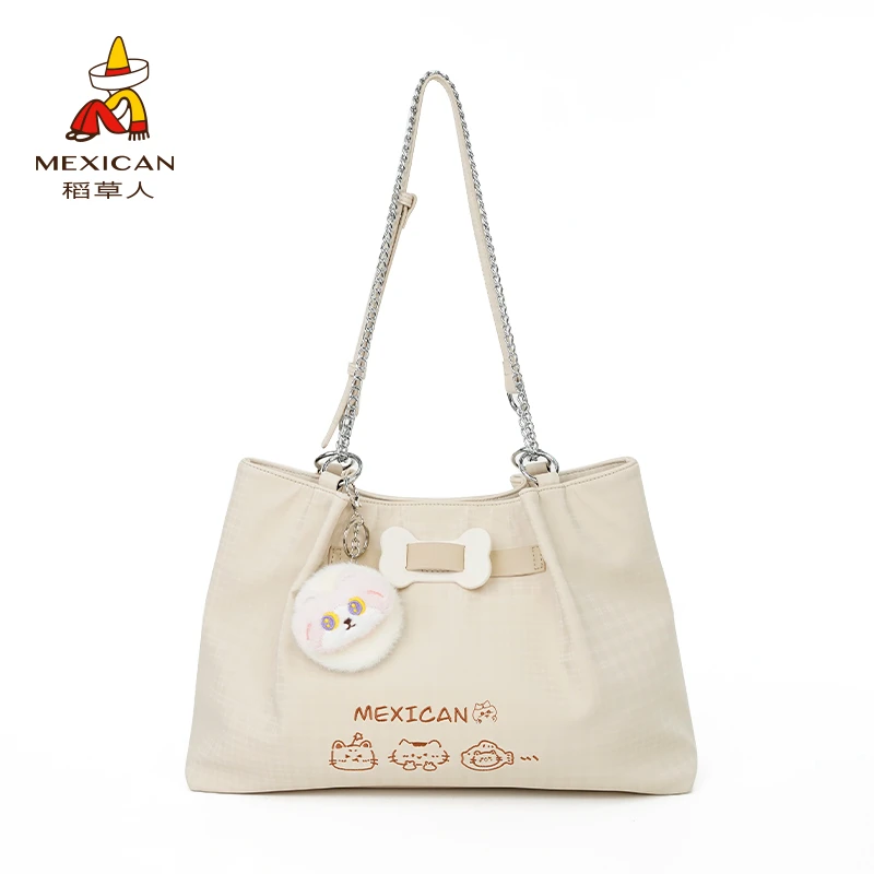 稻草人25新品春款高级感大容量通勤上课托特单肩斜挎包