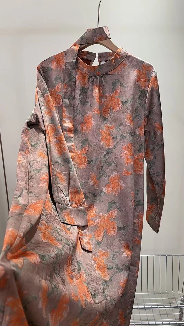 「浪漫」新中式国风复古宽松显瘦提花连衣裙