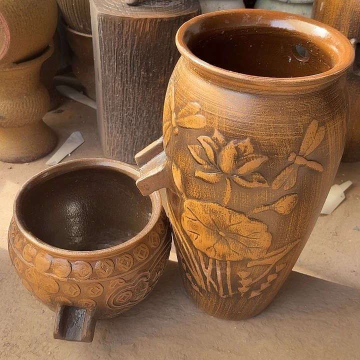 粗陶口径19/39，20/17瑕疵进水口2.5厘米