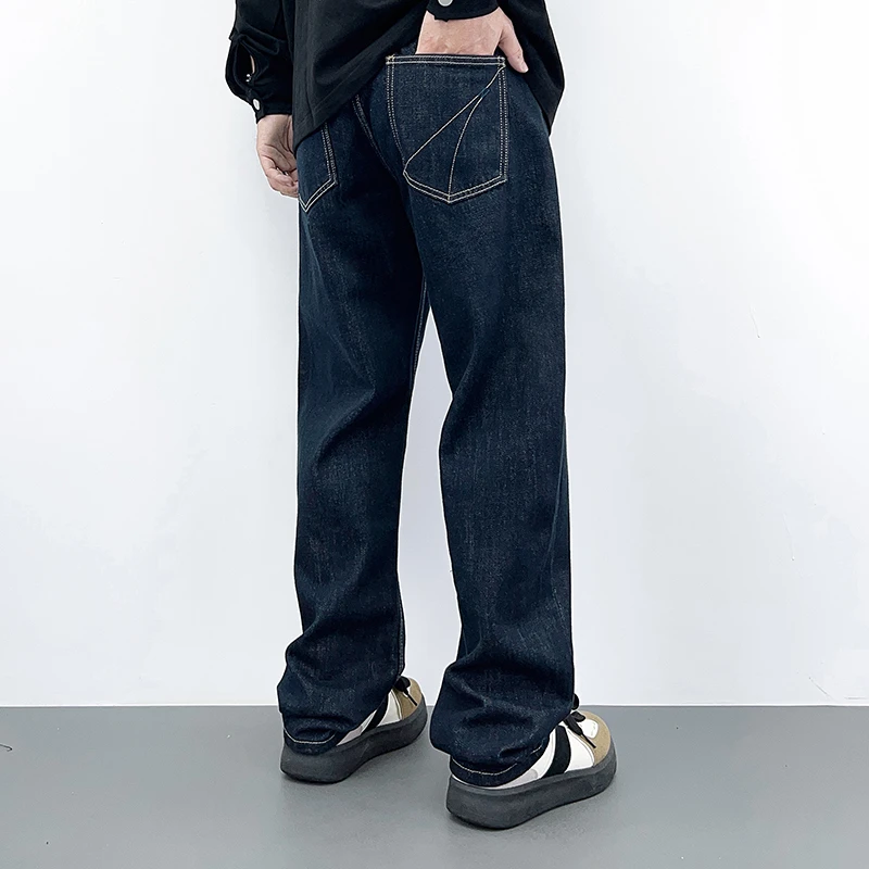 推荐牛仔裤男款春秋男装痞帅美式潮牌宽松直筒复古百搭休闲长裤子