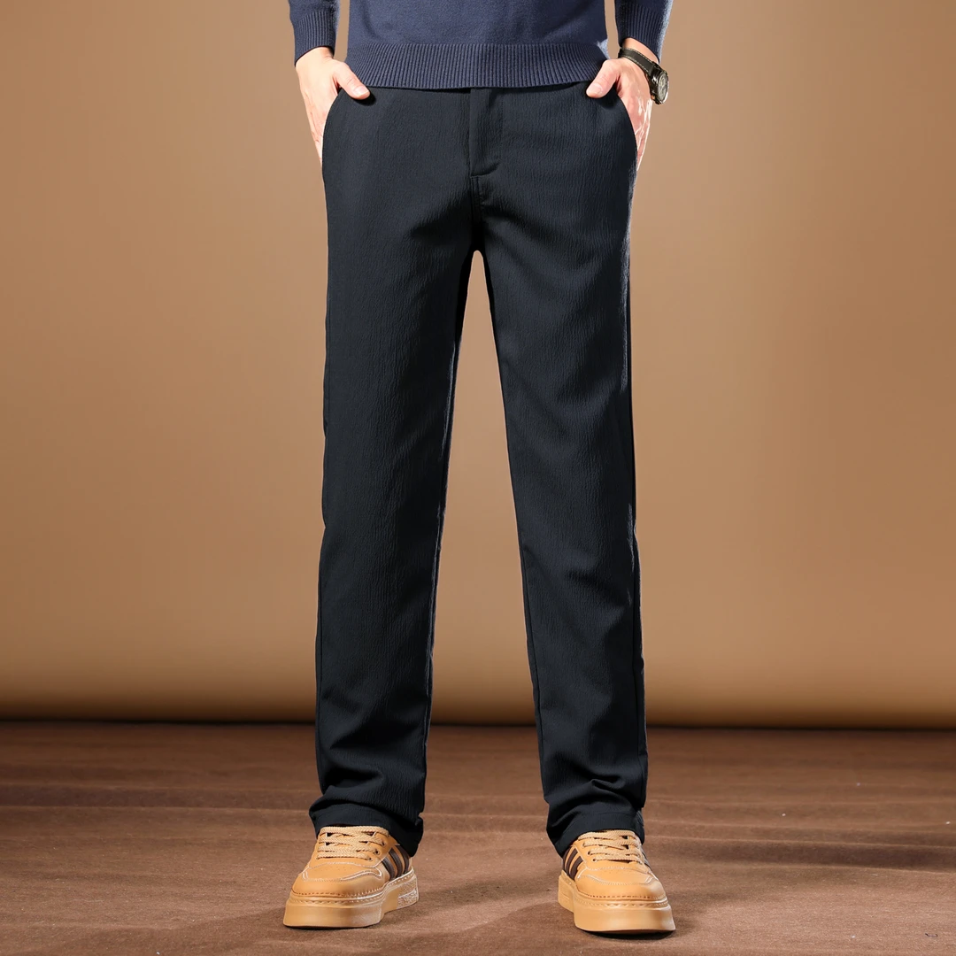 Leekody香港高端休闲裤男款2025新款春秋季宽松直筒通勤外穿长裤