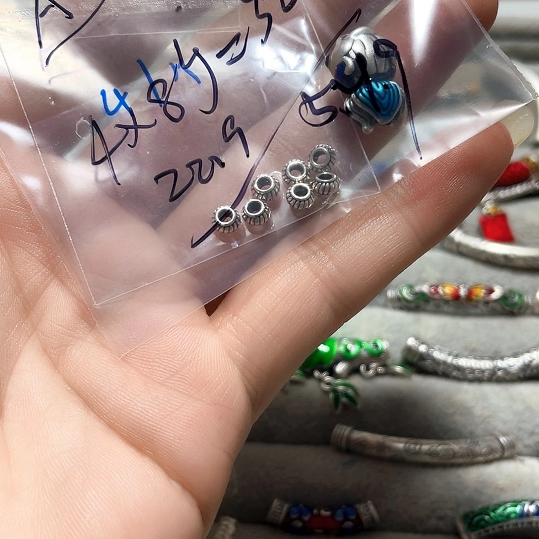 珐琅吊坠足银0054