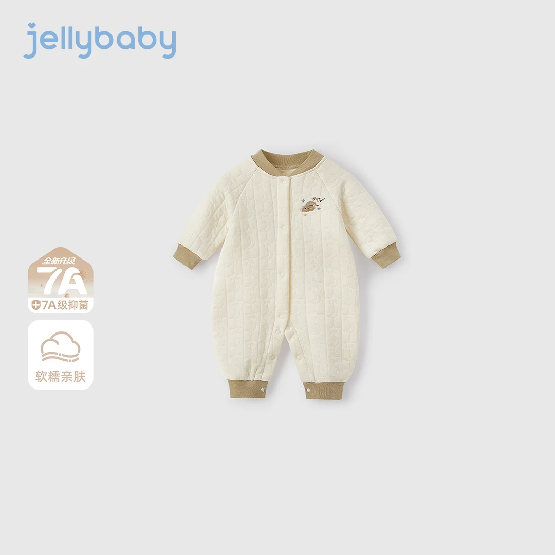jellybaby杰里贝比婴儿夹棉连体衣秋冬款新生儿长袖哈衣 JHN55814