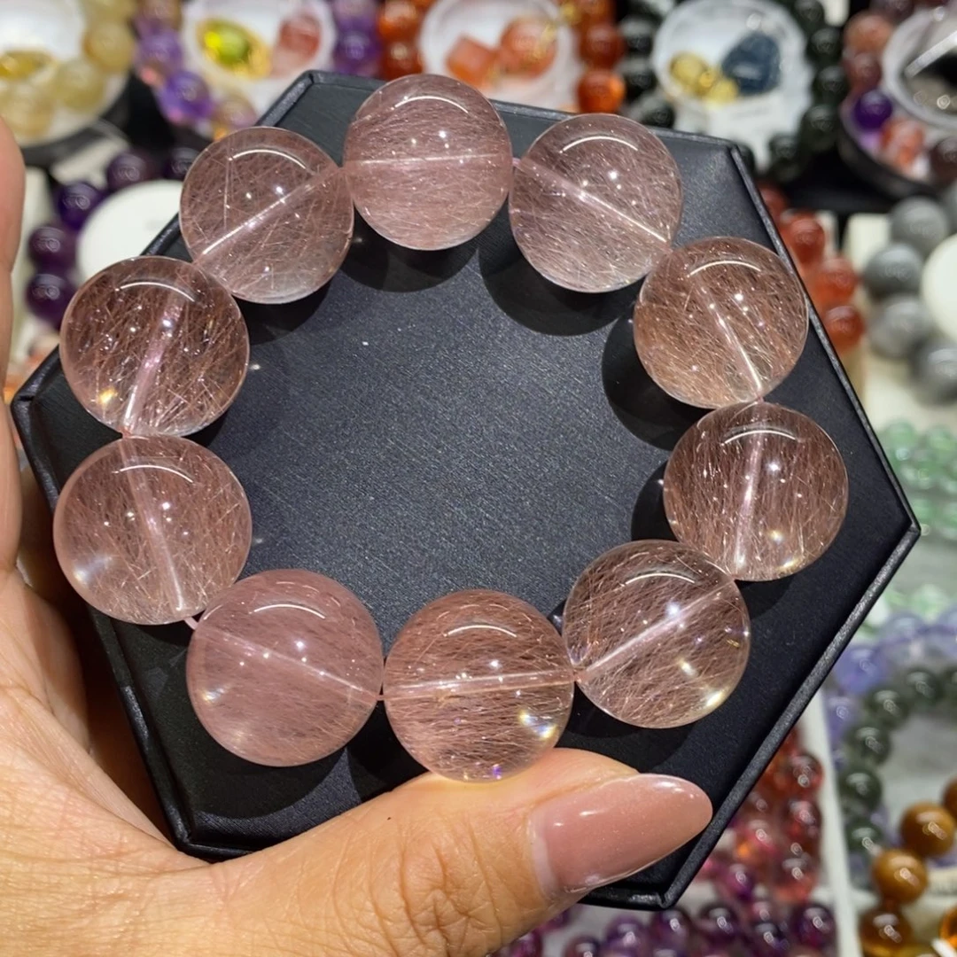 水晶手链未镶嵌钢丝粉20