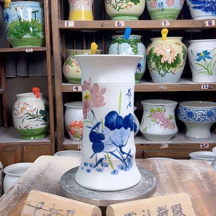 陶瓷高29竹子青花荷花新款新款请陶瓷台词
