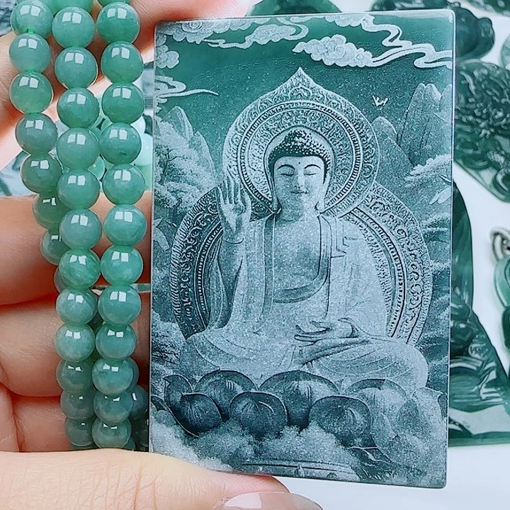 翡翠未镶嵌颈饰多样性发货天然的A货翡翠