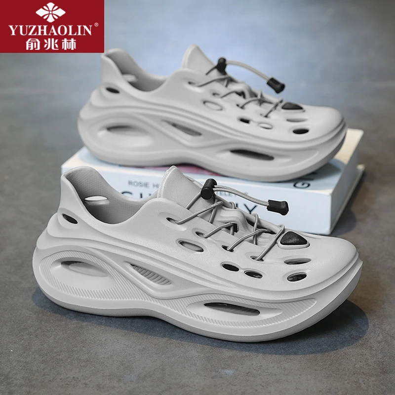 俞兆林椰子洞洞鞋男士夏季防滑涉水软底运动凉鞋开车两用沙滩鞋