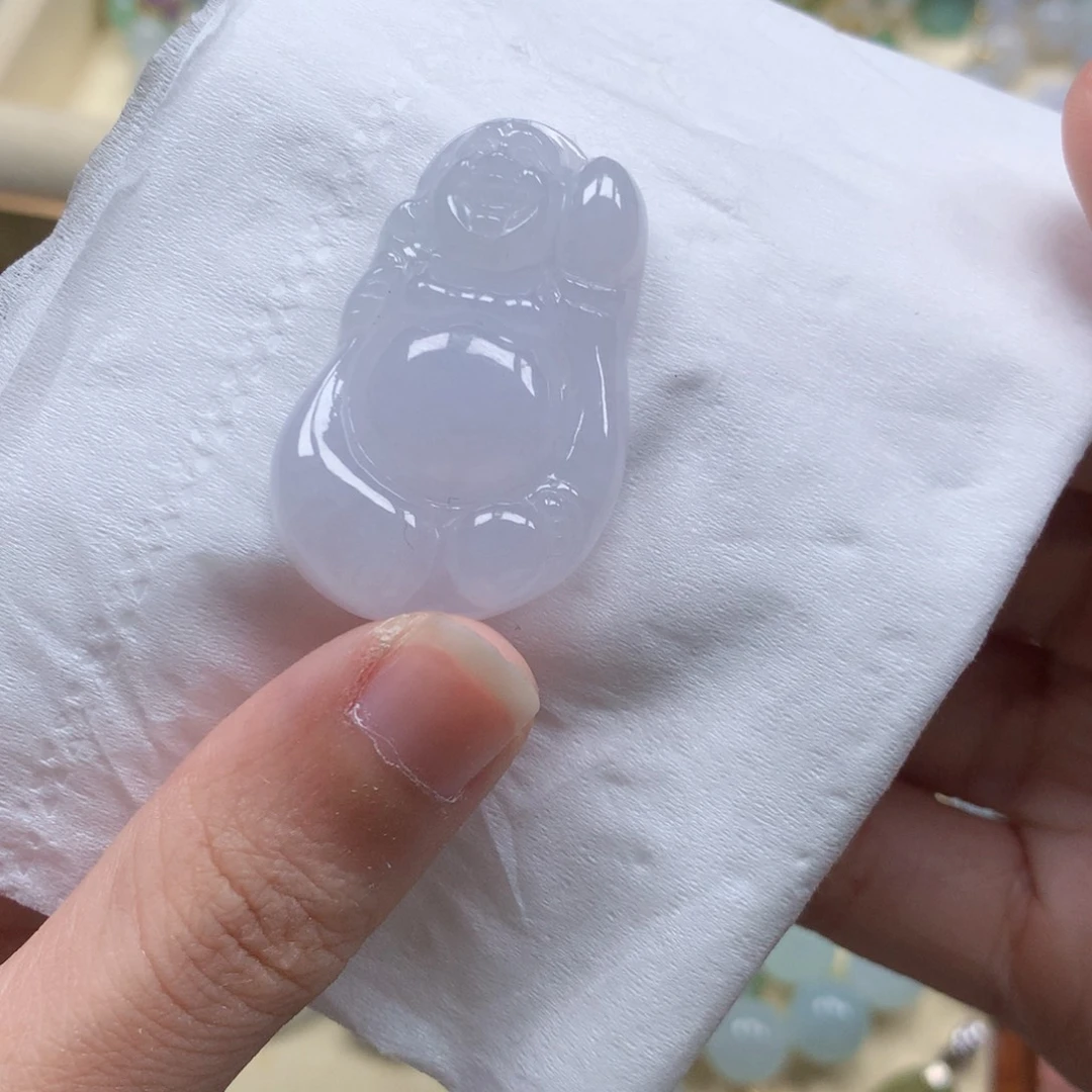 ****娘翡翠未镶嵌颈饰闪