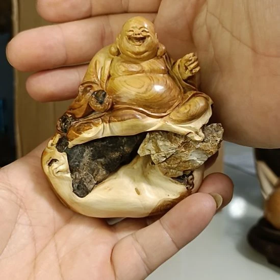 柏木（崖柏）太行崖柏笑佛手把件
