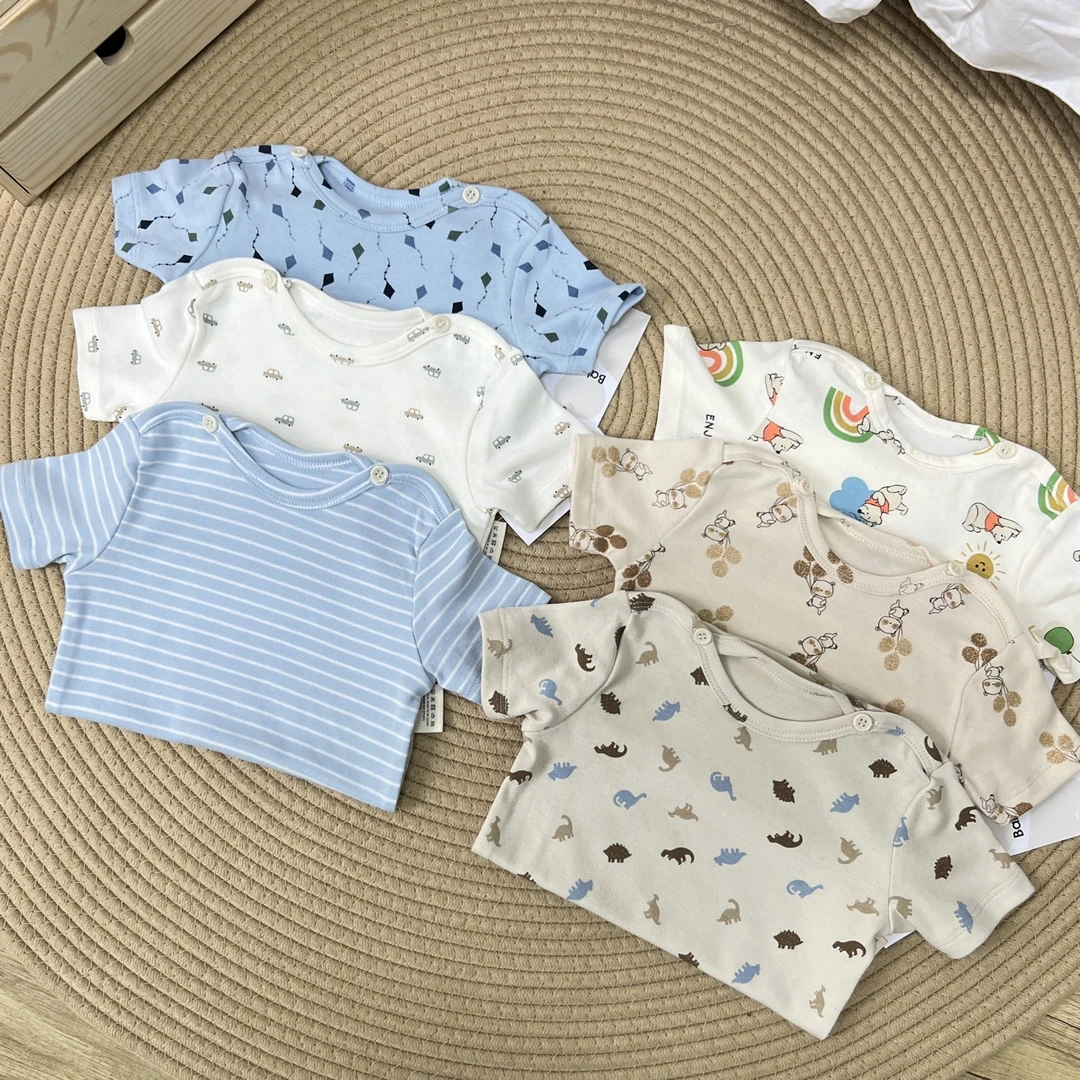 婴幼儿包屁衣男宝女宝短袖夏季纯棉透气外出服洋气外穿薄款套头a