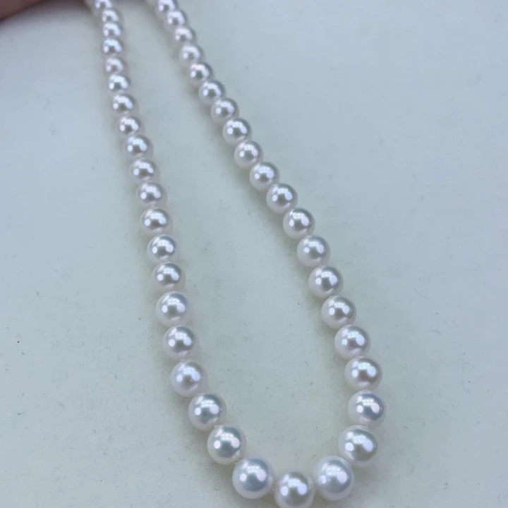 淡水珍珠颈饰银S925镶嵌卡7–8极光炫彩高品