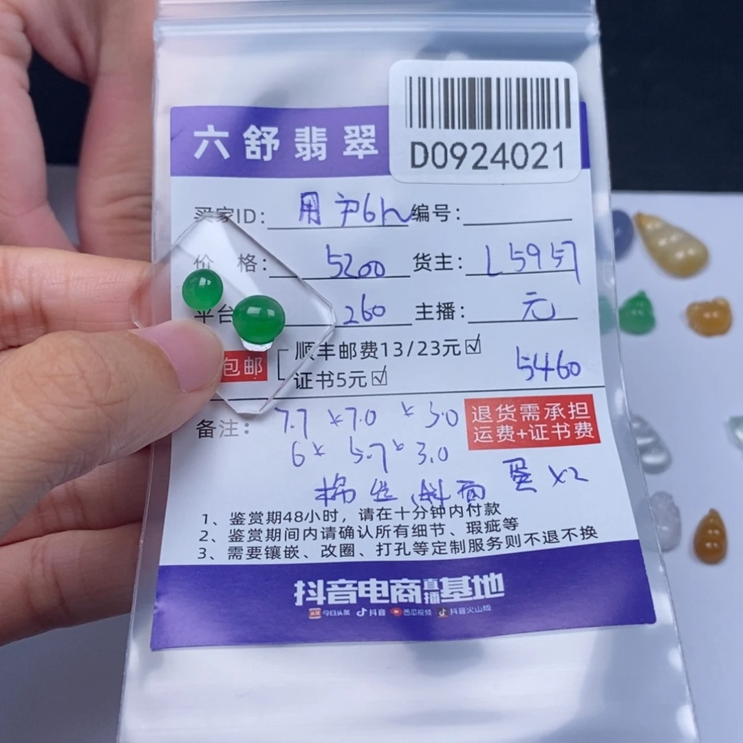 用***3未镶嵌挂件翡翠D0924021