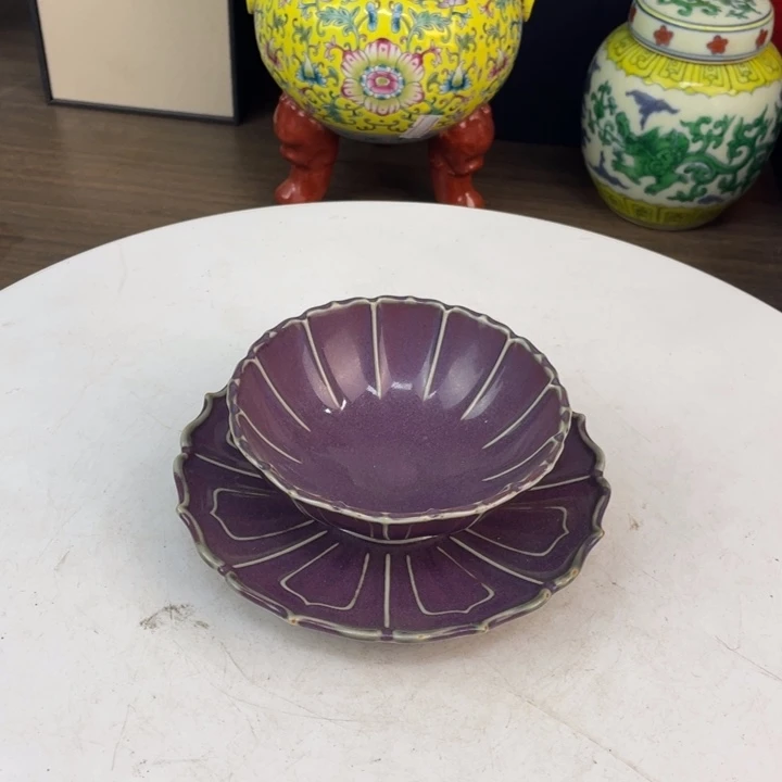 陶瓷钧窑套盏一套