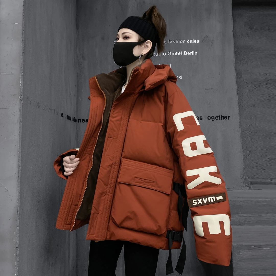多福猫潮牌炸街2025新款今年流行爆款羽绒服女工装服加厚保暖外套