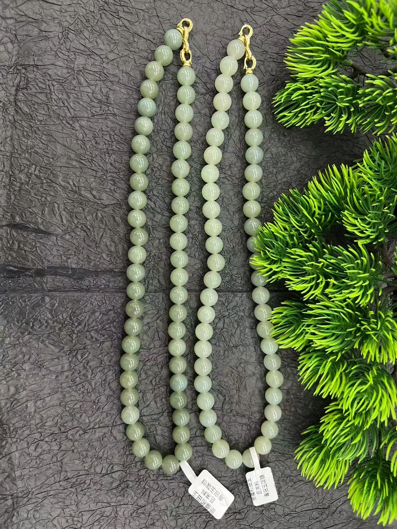新疆和田玉且末料青白玉卡10美人链 多样性发其一 百搭精致