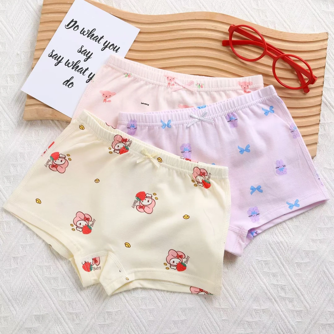 （地板价)女童四季透气平角裤女宝纯棉内裤舒适透气卡通裤女童