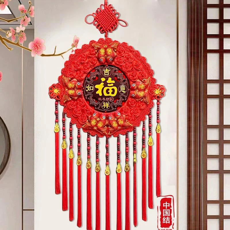2025新款中国结特大号太阳花挂饰客厅挂件过年喜庆装饰入户门挂福