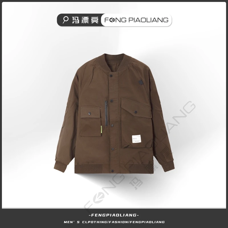 2024秋·棒球领工装户外大口袋流行时尚潮流情侣款外套876