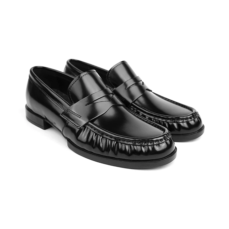 PLANET SUNNY乐福鞋低跟舒适透气百搭头层牛皮套脚男士2025年皮鞋