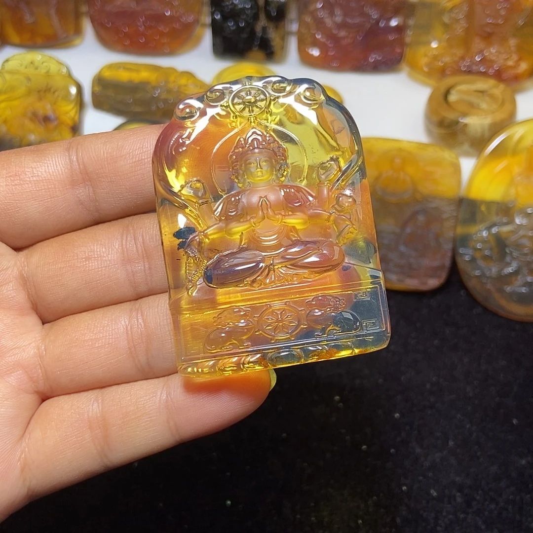 琥珀未镶嵌颈饰缅甸天然琥珀吊坠