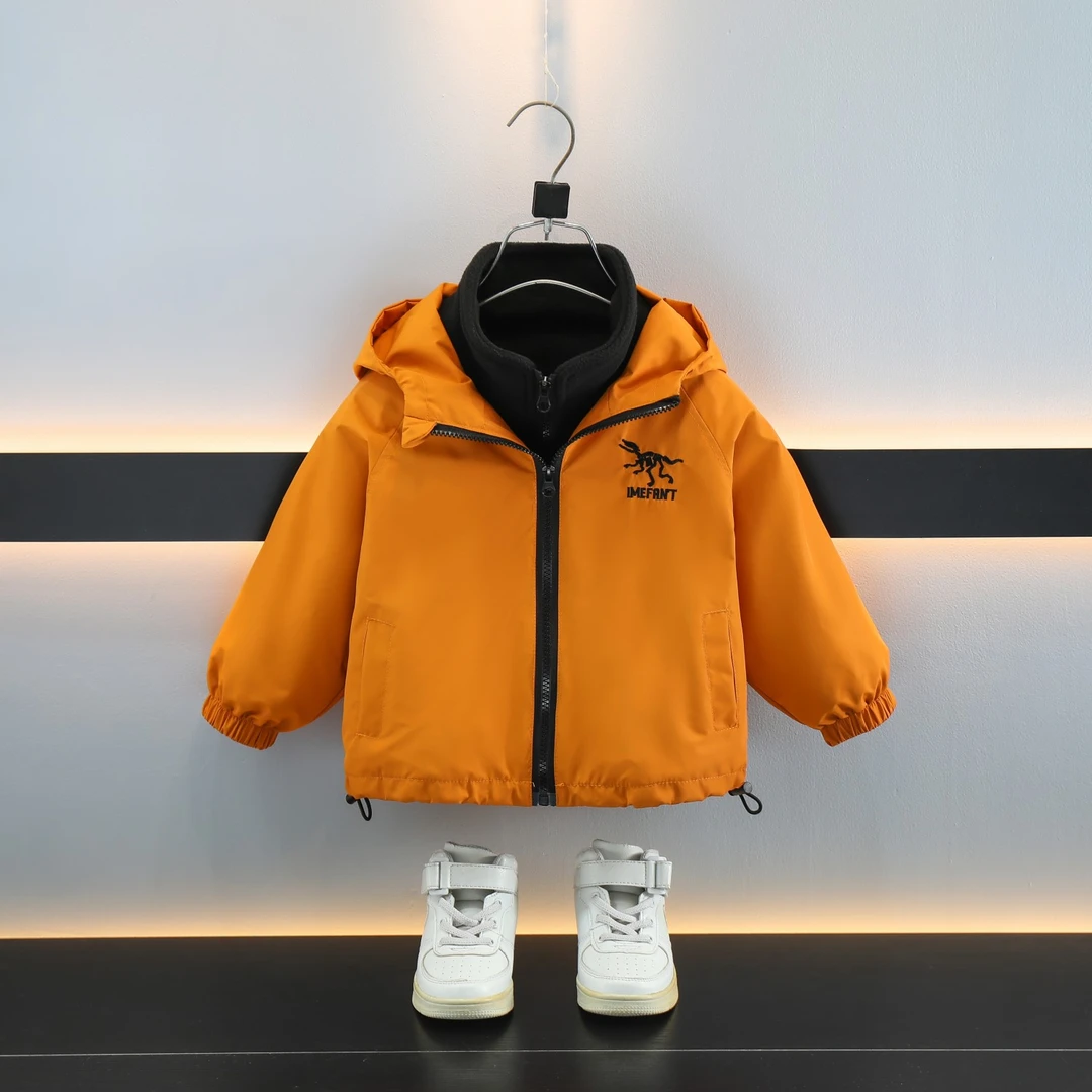 儿童冲锋衣三合一套装外套摇粒绒内胆2025新款洋气
