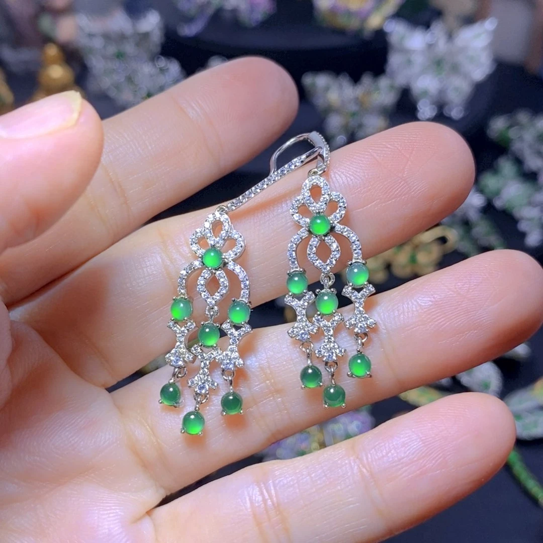 翡翠银S925镶嵌颈饰天然翡翠